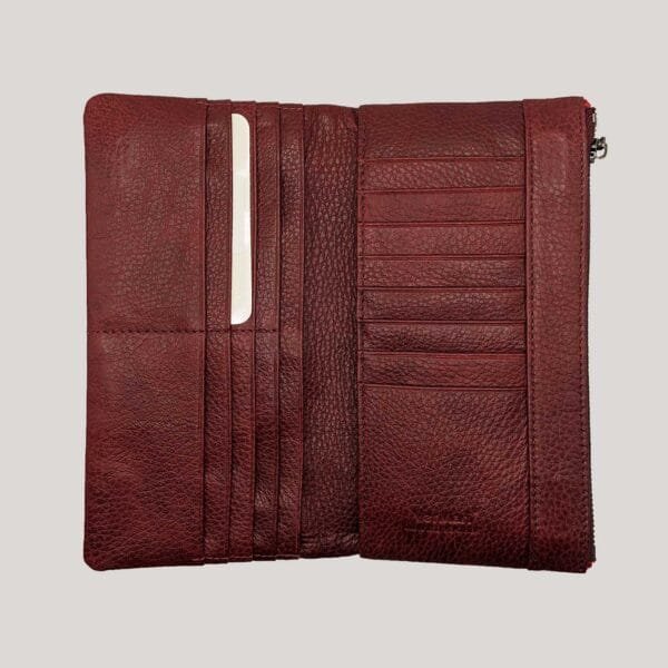 Moteriška odinė piniginė Vermari - bordo (2)