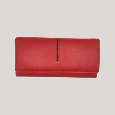 Didelė moteriška odinė piniginė GL - raudona