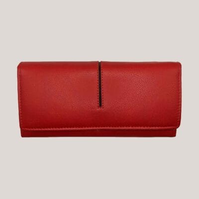 Didelė moteriška odinė piniginė GL - raudona