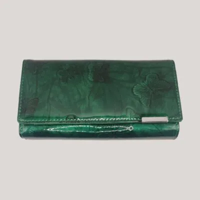 Didelė odinė piniginė Jennifer Jones - žalia