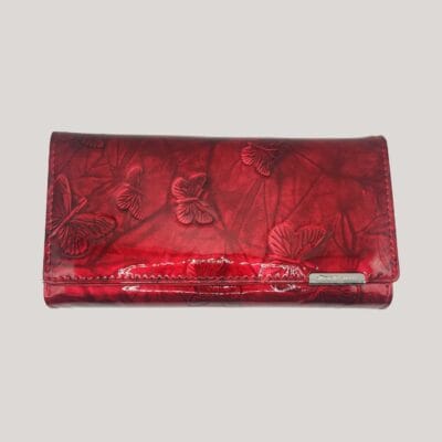 Didelė odinė piniginė Jennifer Jones - raudona Didelė odinė piniginė Jennifer Jones - raudona