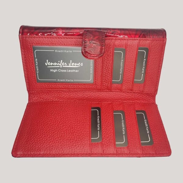 Didelė odinė piniginė Jennifer Jones - raudona (4) Didelė odinė piniginė Jennifer Jones - raudona (4)
