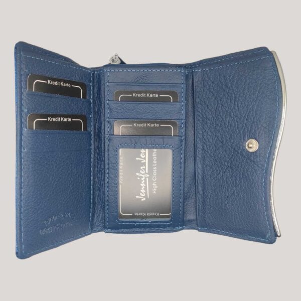 Nedidelė odinė piniginė Jennifer Jones - mėlyna (2) Nedidelė odinė piniginė Jennifer Jones - mėlyna (2)