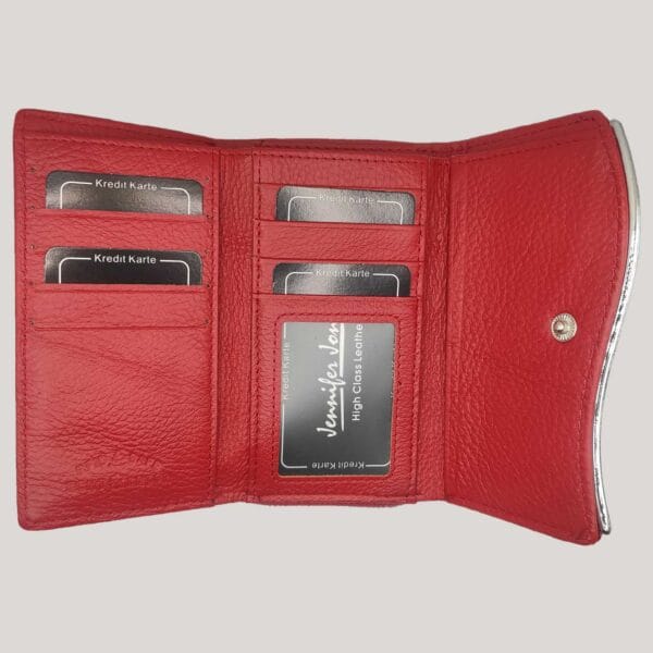 Nedidelė odinė piniginė Jennifer Jones - raudona (2) Nedidelė odinė piniginė Jennifer Jones - raudona (2)
