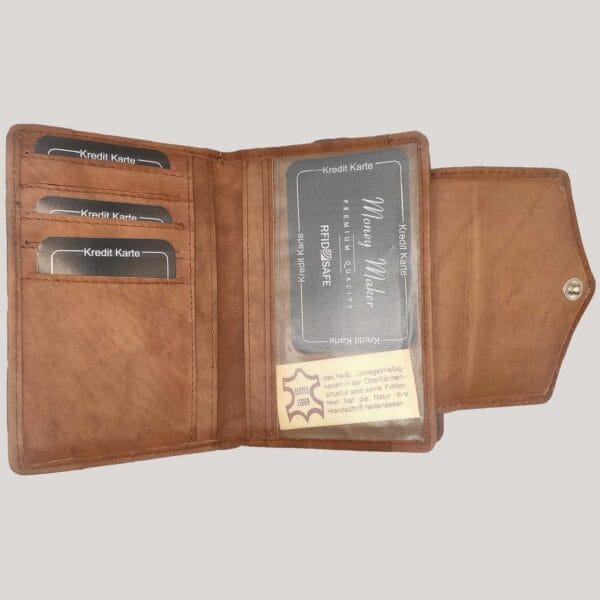 Moteriška odinė piniginė Money Maker - šviesiai ruda (3) Moteriška odinė piniginė Money Maker - šviesiai ruda (3)