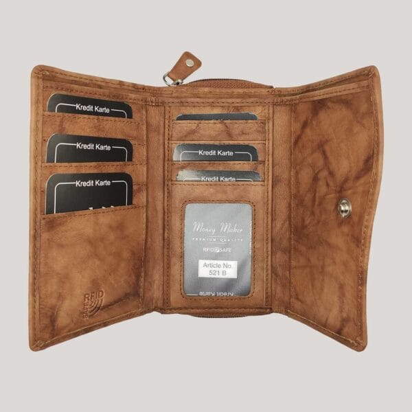 Moteriška odinė piniginė Money Maker - šviesiai ruda (2) Moteriška odinė piniginė Money Maker - šviesiai ruda (2)