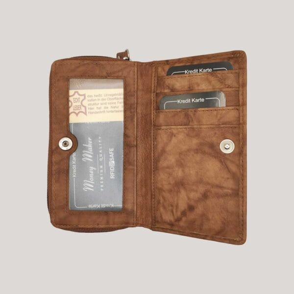 Moteriška odinė piniginė Money Maker - šviesiai ruda (4) Moteriška odinė piniginė Money Maker - šviesiai ruda (4)