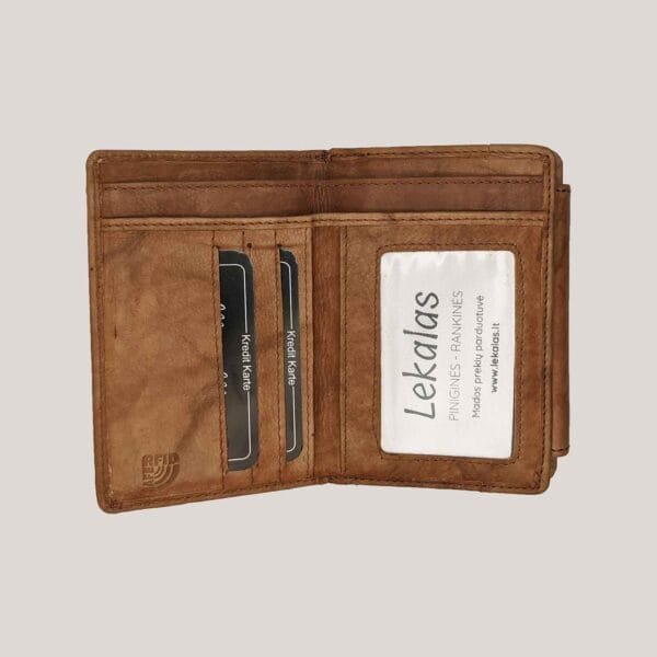 Moteriška odinė piniginė Money Maker - šviesiai ruda (2)