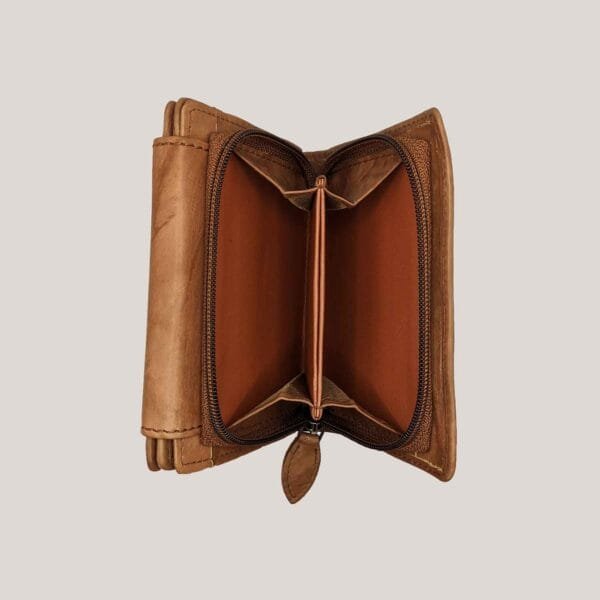 Moteriška odinė piniginė Money Maker - šviesiai ruda (4)