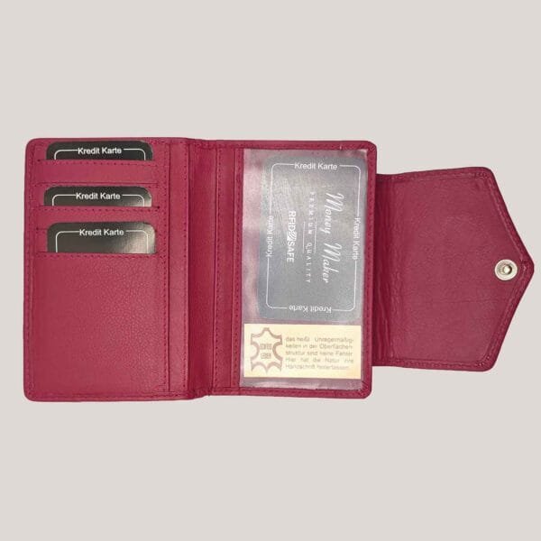 Moteriška odinė piniginė Money Maker - rožinė (3)