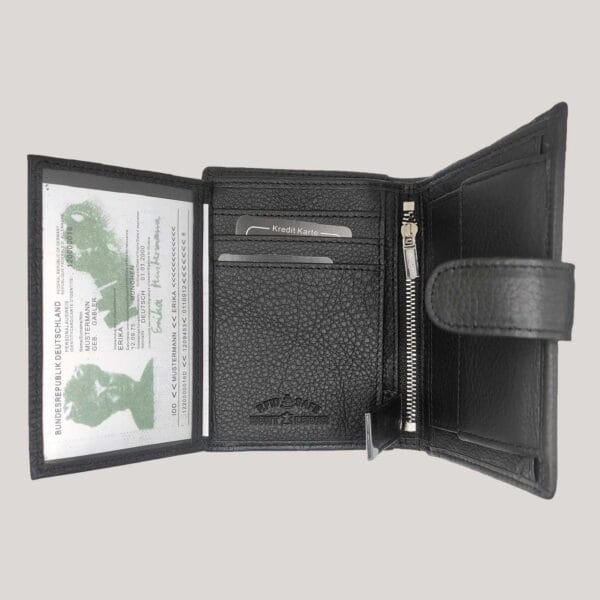 Vyriška odinė piniginė - juoda (3) Vyriška odinė piniginė - juoda (3)