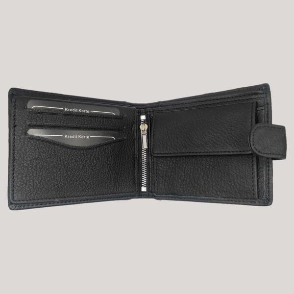 Vyriška odinė piniginė - juoda (2) Vyriška odinė piniginė - juoda (2)