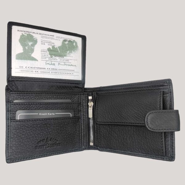 Vyriška odinė piniginė - juoda (3) Vyriška odinė piniginė - juoda (3)