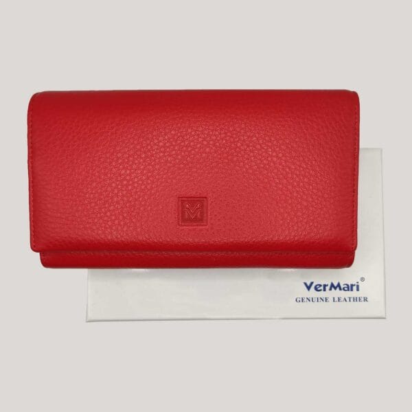 Moteriška odinė piniginė Vermari - raudona Moteriška odinė piniginė Vermari - raudona