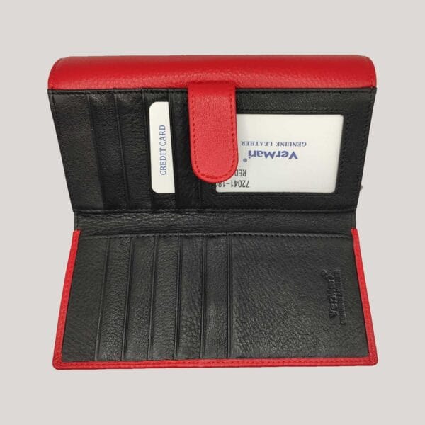 Moteriška odinė piniginė Vermari - raudona (5) Moteriška odinė piniginė Vermari - raudona (5)