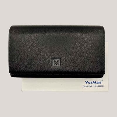 Moteriška odinė piniginė Vermari - juoda