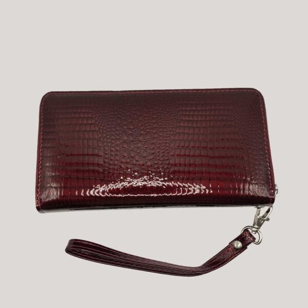 Odinė piniginė su rankenėle Jennifer Jones - bordo (3)