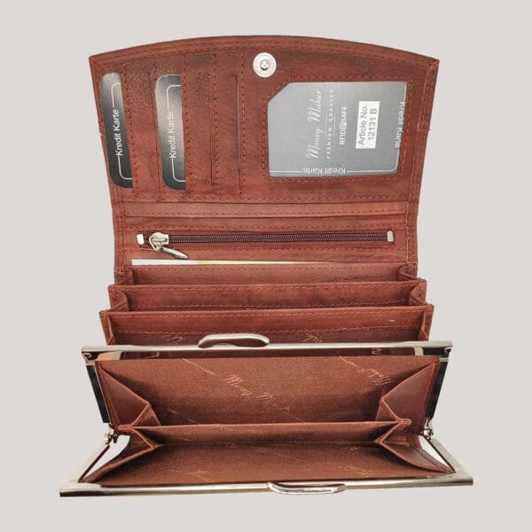 Klasikinė odinė piniginė Money Maker - ruda (3)