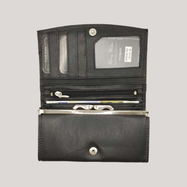 Klasikinė odinė piniginė Money Maker - juoda (2)