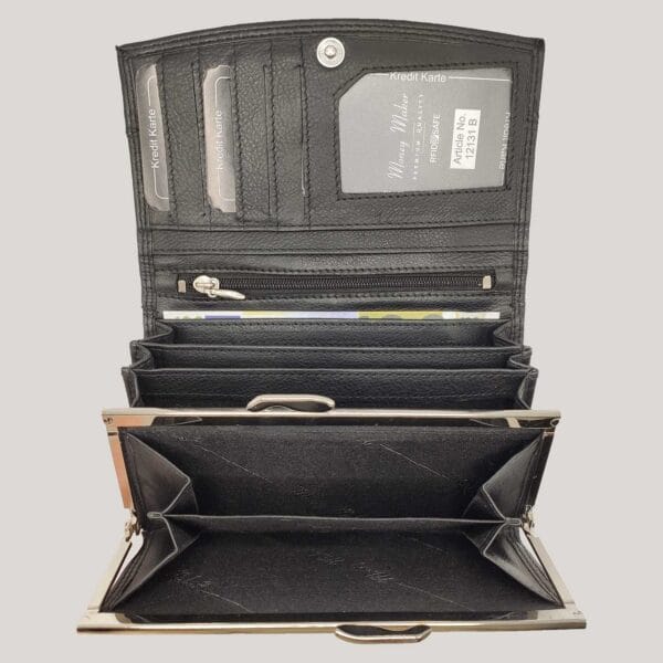 Klasikinė odinė piniginė Money Maker - juoda (3)