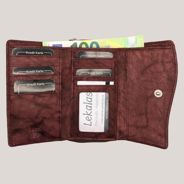 Moteriška odinė piniginė Money Maker - violetinė (2)
