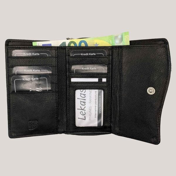 Moteriška odinė piniginė Money Maker - juoda (2)