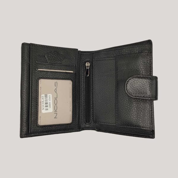 Vyriška odinė piniginė Nicolas - juoda (2)