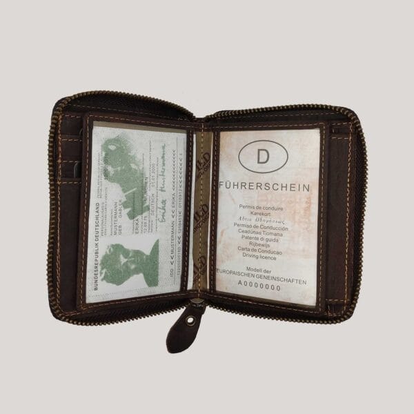 Verstos odos piniginė su užtrauktuku Wild - ruda (3)