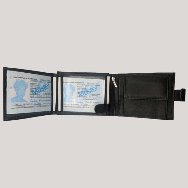 Minkštos odos vyriška piniginė GL - juoda (3)