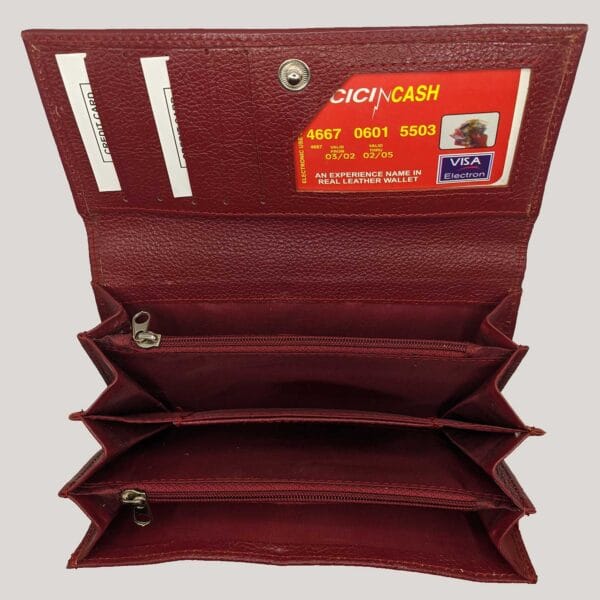 Talpi odinė piniginė moterims GL - raudona (3)