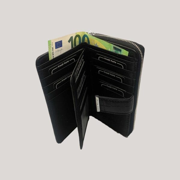 Moteriška odinė piniginė Jennifer Jones - juoda (5)