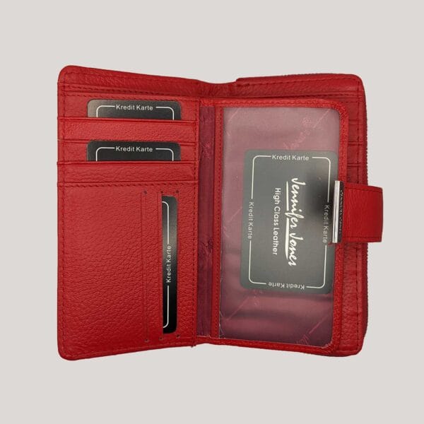 Odinė piniginė Jennifer Jones - raudona (2)