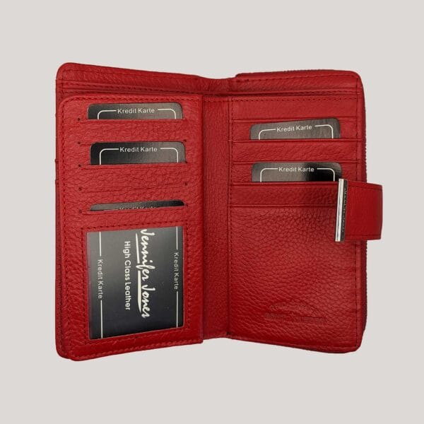 Odinė piniginė Jennifer Jones - raudona (3)