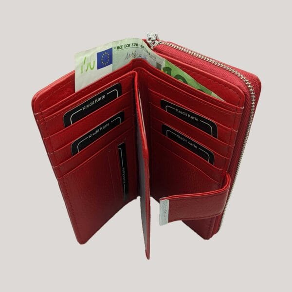 Odinė piniginė Jennifer Jones - raudona (5)