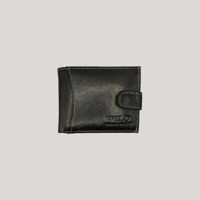 Maža vyriška odinė piniginė Wild - juoda