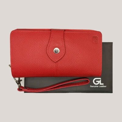 Talpi odinė piniginė-delninė GL - raudona