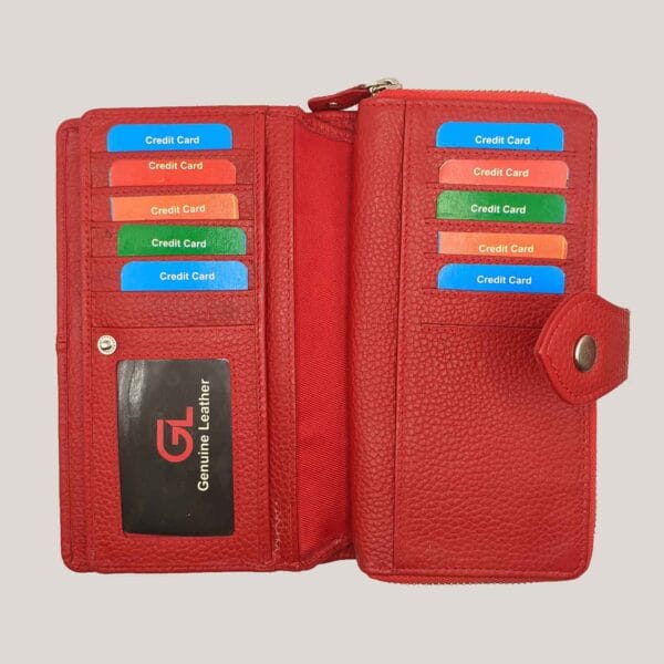 Talpi odinė piniginė-delninė GL - raudona (3) Talpi odinė piniginė-delninė GL - raudona (3)