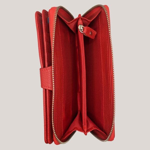 Talpi odinė piniginė-delninė GL - raudona (4) Talpi odinė piniginė-delninė GL - raudona (4)