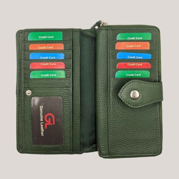 Talpi odinė piniginė-delninė GL - žalia (3)