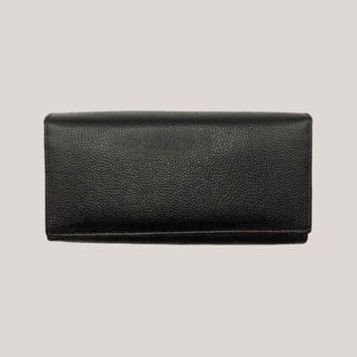 Didelė odinė piniginė moterims GL - juoda