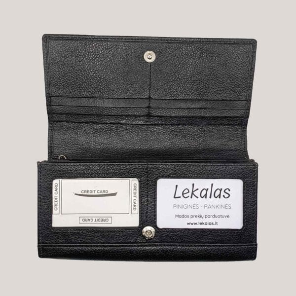 Didelė odinė piniginė moterims GL - juoda (2)