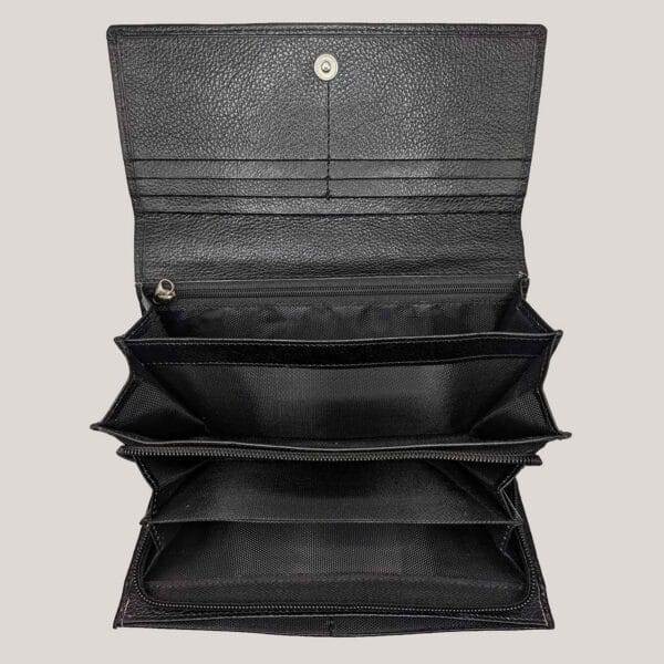 Didelė odinė piniginė moterims GL - juoda (3)