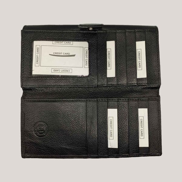 Didelė odinė piniginė moterims GL - juoda