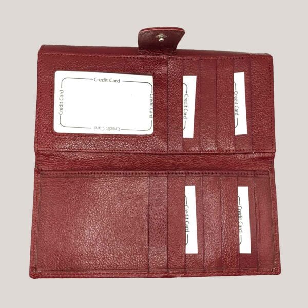 Didelė odinė piniginė moterims GL - bordo (5)