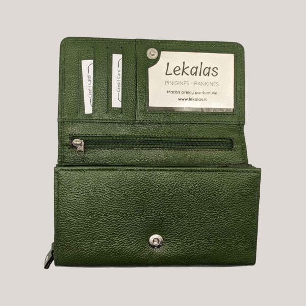 Odinė piniginė moterims GL - žalia (2)