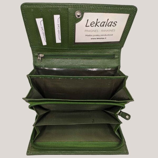Odinė piniginė moterims GL - žalia (3)