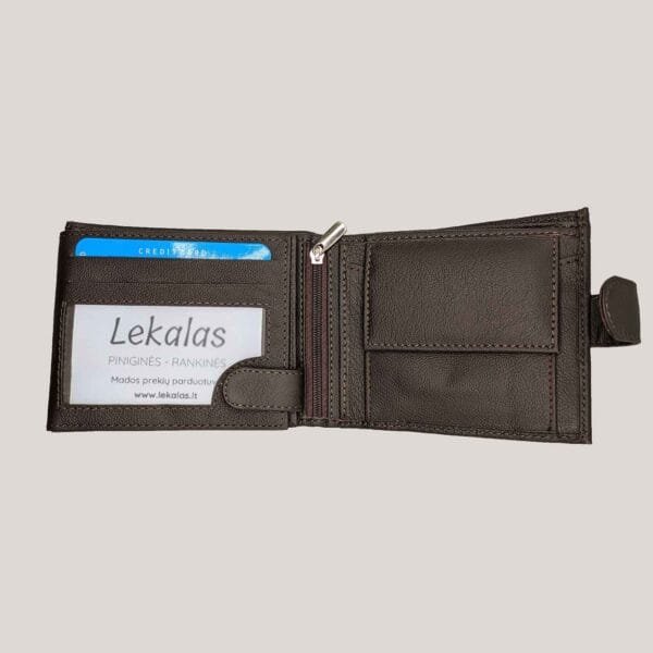 Minkštos odos vyriška piniginė GL - ruda (2)