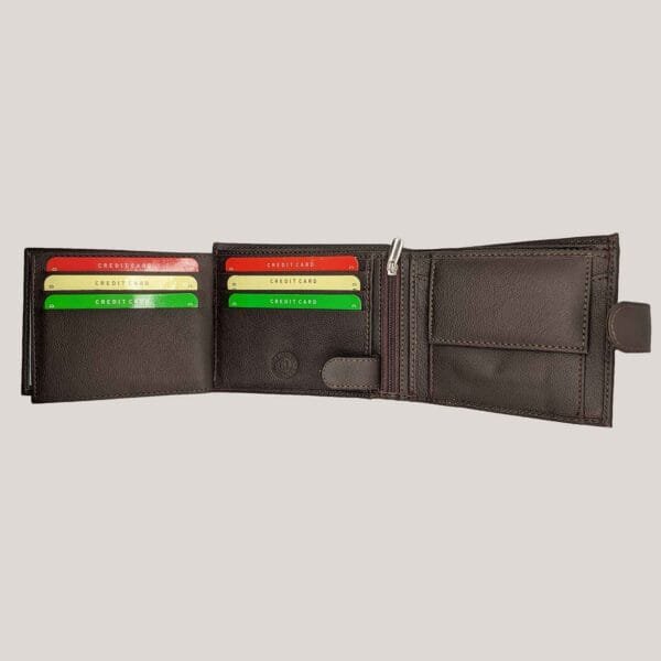 Minkštos odos vyriška piniginė GL - ruda (4)