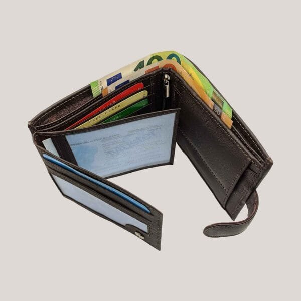 Minkštos odos vyriška piniginė GL - ruda (5)