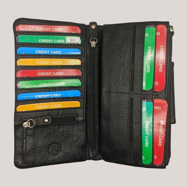 Talpi moteriška odinė piniginė GL - juoda (2)